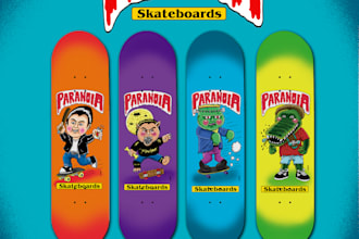create illustrated skateboard graphics