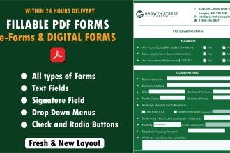create professional PDF fillable forms