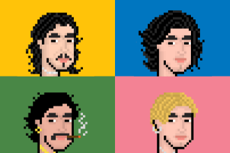 create pixel art portrait or avatar with my style