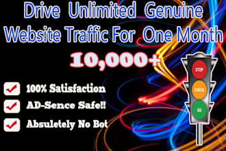 drive unlimited genuine website traffic for one month