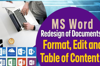 design, pdf to word, table of contents and document formatting