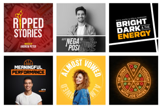 design a podcast cover art and podcast logo