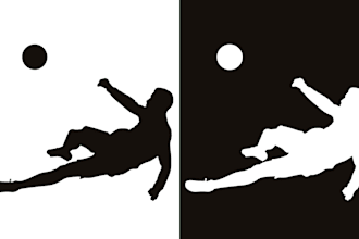 draw a silhouette of your pose or your pet for your business