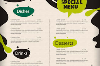 design modern menu restaurant menu digital menu, price menu boards