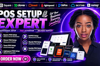 design and setup square pos clover toast lightspeed dripos pos skytab sumup pos