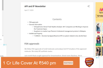 create content related to pharmaceutical industry