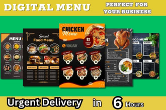 design digital menu,print menu,menu board,brochure flyer