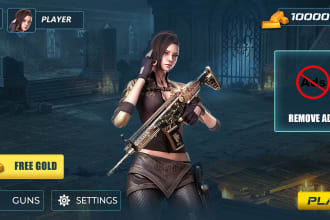 design modern game ui, gui and app ui for mobile and pc