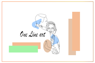 draw unique one line art, minimalist line art, vector line art illustration