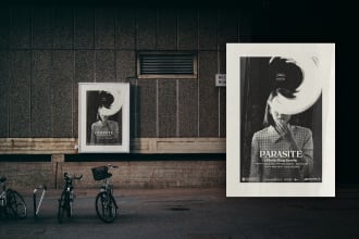 make a minimal vintage movie poster