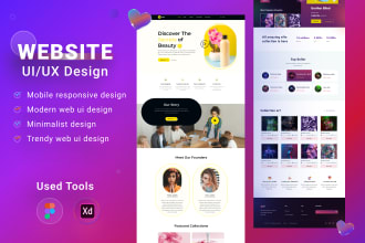 design website uiux, web UI, landing page uiux design, and wireframe in figma