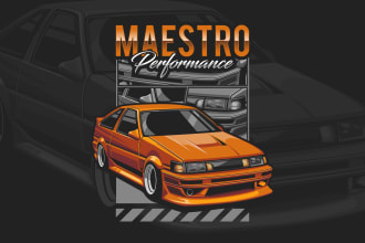 draw your car in jdm style vector cartoon