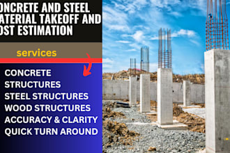 provide concrete material takeoff in planswift
