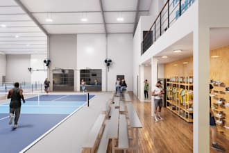 design a pickleball facility in 3d