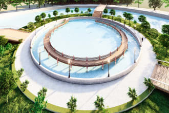 design 2d site plan and 3d landscape realistic exterior architecture