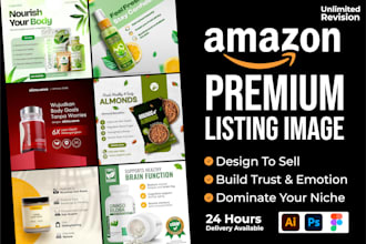 design premium amazon product listing images and a content