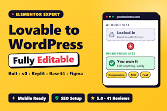 convert figma, ai and lovable to wordpress with elementor