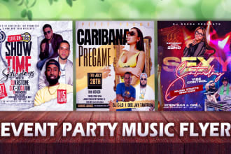 design urgent event party music flyer within 7 hours