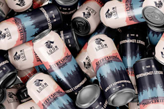create label design energy drink, beer, soda can label