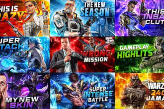 design eye catching gaming youtube thumbnail