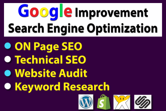 do onpage SEO and technical optimization for wordpress shopify wix squarespace