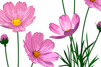 create a botanical vector illustrations of flowers, plants, fruits or herbs