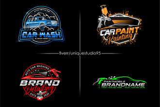 design automotive auto detailing mechanical and car wash logo