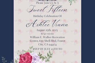 design a memorable party invitation card with editable text