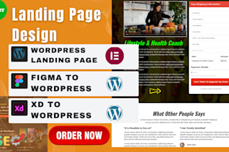 design website landingpage on figma or wordpress using elementor