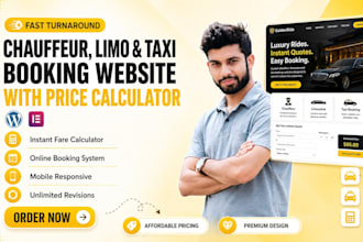 build chauffeur, limousine and taxi booking website price calculator