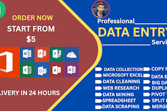 do data entry, data scraping, data mining, merge pdf
