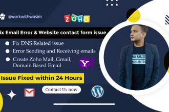 configure or fix gsuite, zoho,email , contact form issue