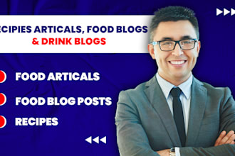 write food blog post and recipes articles