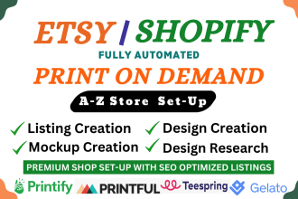 set up etsy print on demand pod store with printify, printful, gelato etsy seo
