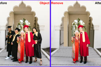add or remove persons, objects, text, logo, edit photo using photoshop