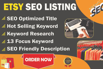 write etsy SEO effective descriptions, professional title and tags for sales