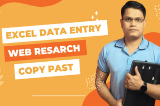 do accurate data entry, copy past ,web resarch and file conversion