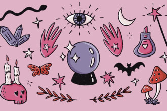 design fun doodle illustration arts for icons and stickers