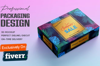 do packaging box design, mailer box design, product box design with 3d mockup