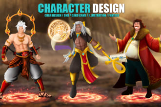 draw character, dnd, fantasy, concept art, or card game illustration