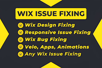 fixing wix website issue, wix responsive issue, wix design fixing, bug fixing
