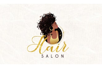 design black woman hair salon logo