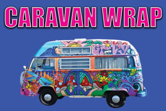 do vehicle wrap design, caravan wrap design, van wrap design ,