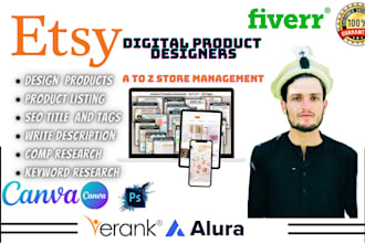 design etsy digital products, digital product store ,listing