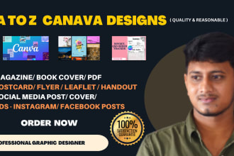 create a to z on canva, quality and eye catching ebook, pdf, flyers designs etc