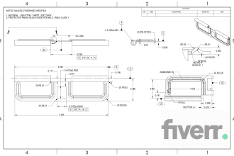 do technical drawing , line drawing or 2d drawing