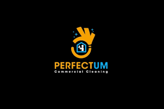 design clean house,janitorial or commercial cleaning logo