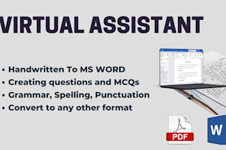 be a virtual assistant for fast and accurate document typing and retyping
