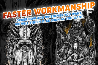 draw dark art illustration for metal band album and merch