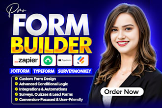 design advanced jotform and typeform forms with logic and integrations